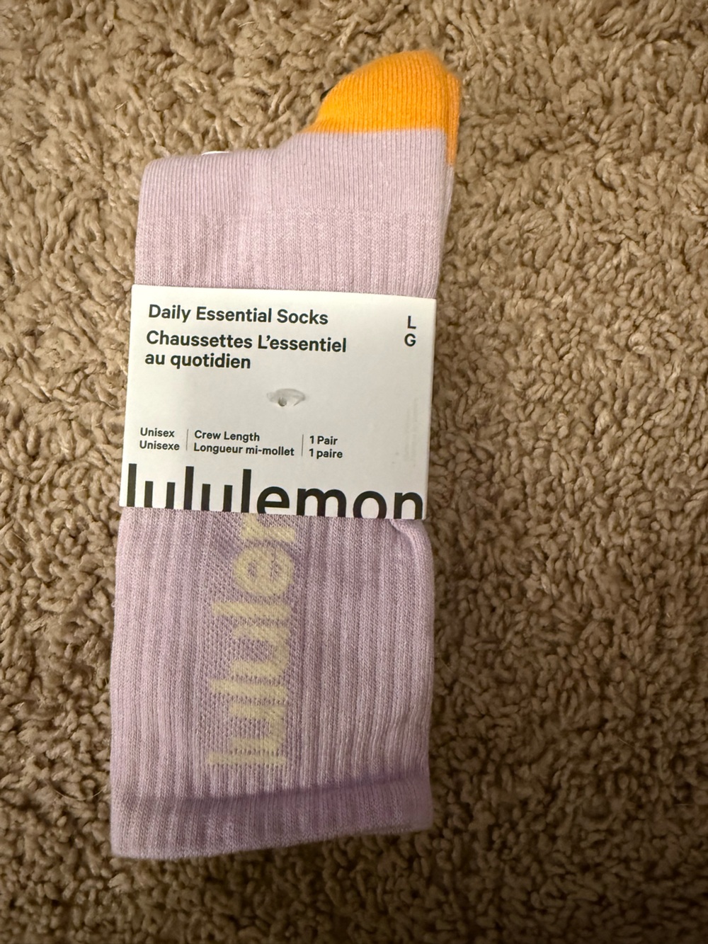 lululemon athletica Light Lavender Crew Socks